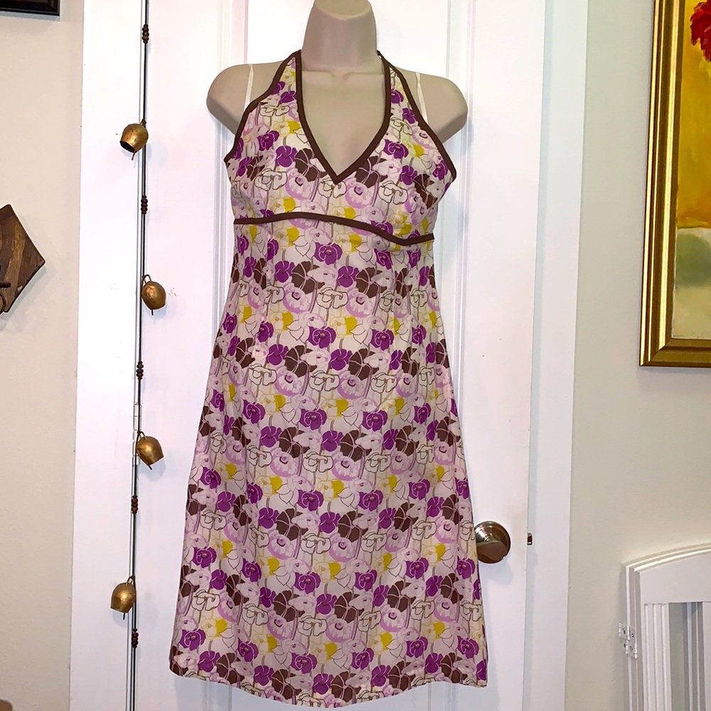 Milly midi length, floral halter dress